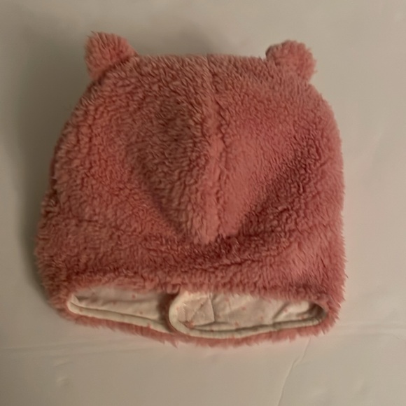 Carter’s Set of Fuzzy Sherpa Hat and Mittens, 12-24 M, pink. 3D ears on hat - Picture 12 of 17